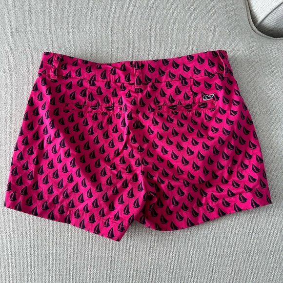 Vineyard Vines Nautical Pink and Navy sailboat shorts. Size 0 - Picture 2 of 4